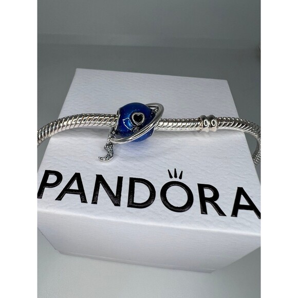 Pandora Blue Saturn Charm - Picture 1 of 7